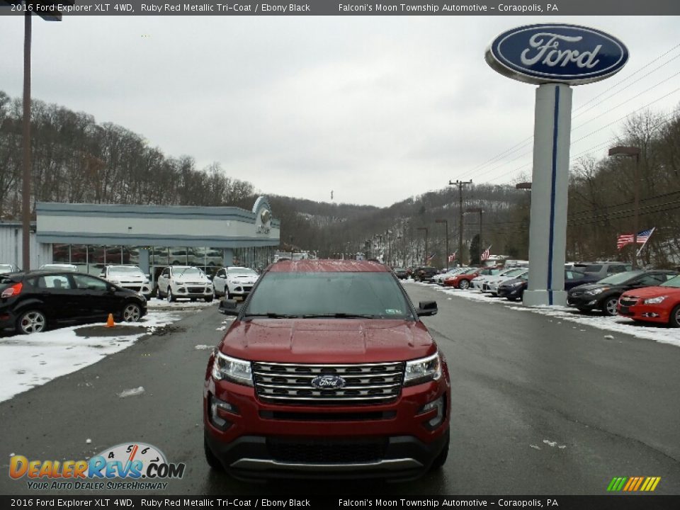 2016 Ford Explorer XLT 4WD Ruby Red Metallic Tri-Coat / Ebony Black Photo #3