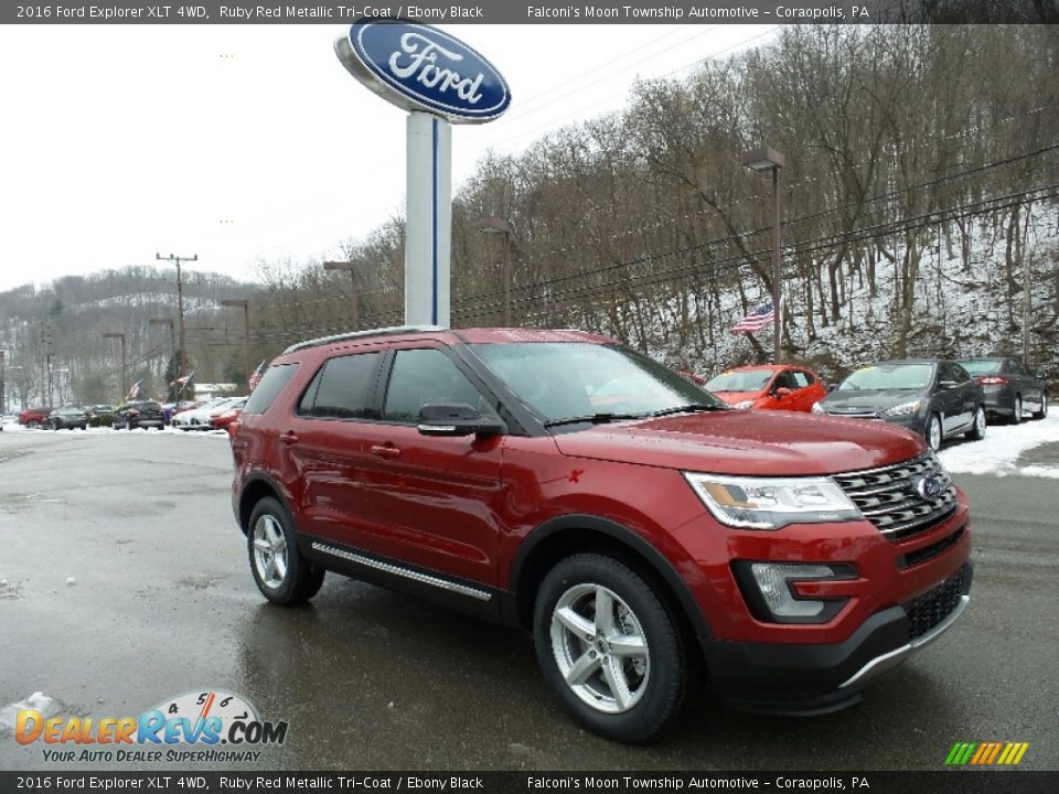 2016 Ford Explorer XLT 4WD Ruby Red Metallic Tri-Coat / Ebony Black Photo #4
