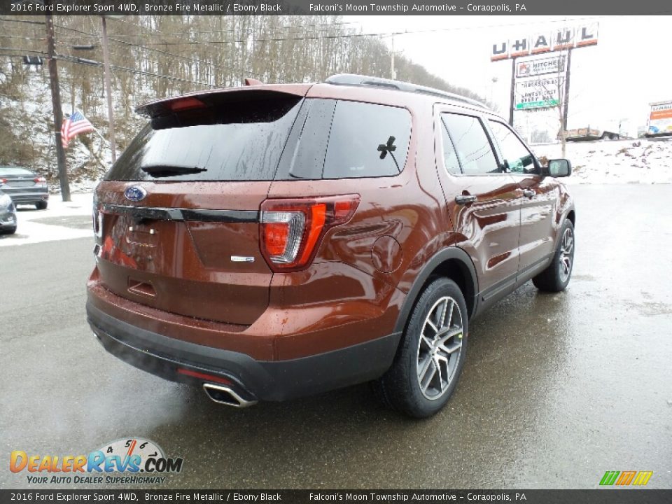 2016 Ford Explorer Sport 4WD Bronze Fire Metallic / Ebony Black Photo #9