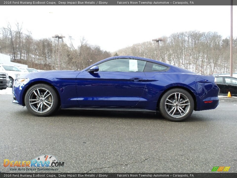 2016 Ford Mustang EcoBoost Coupe Deep Impact Blue Metallic / Ebony Photo #1