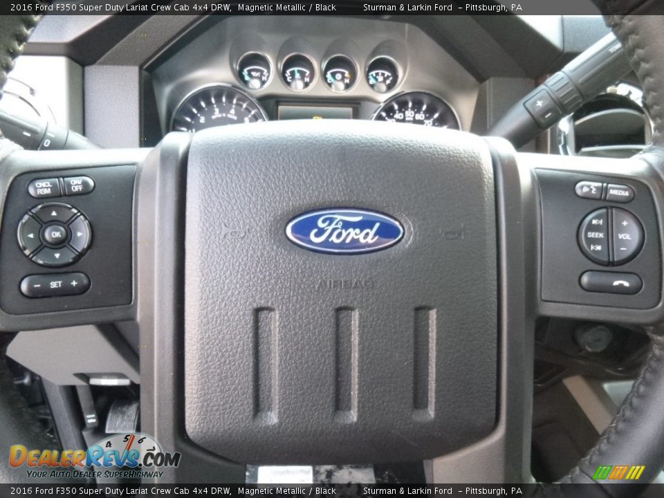 2016 Ford F350 Super Duty Lariat Crew Cab 4x4 DRW Magnetic Metallic / Black Photo #14