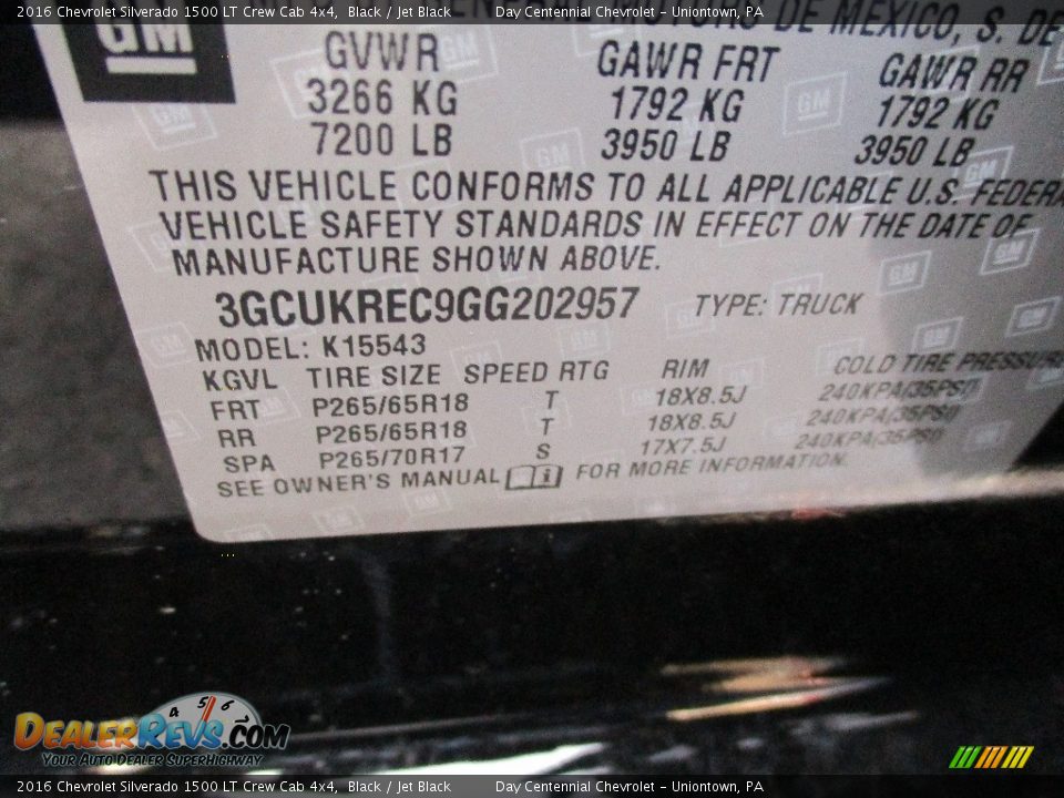 2016 Chevrolet Silverado 1500 LT Crew Cab 4x4 Black / Jet Black Photo #19