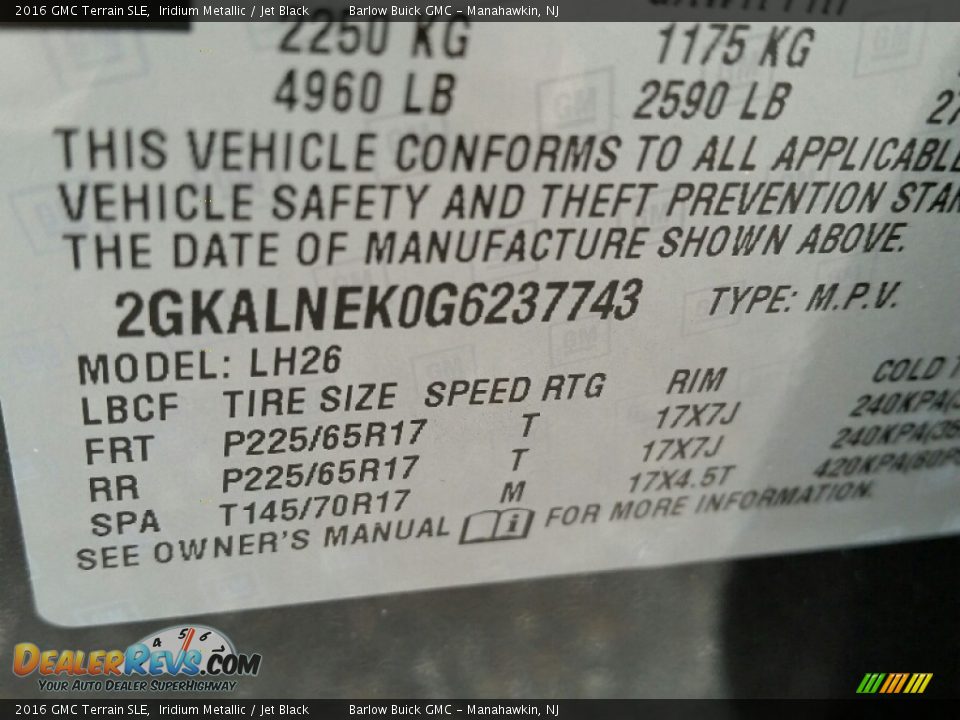 2016 GMC Terrain SLE Iridium Metallic / Jet Black Photo #10