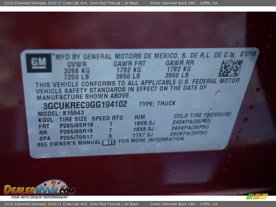 2016 Chevrolet Silverado 1500 LT Crew Cab 4x4 Siren Red Tintcoat / Jet Black Photo #16
