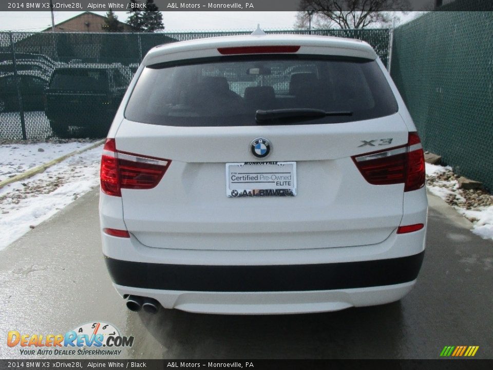 2014 BMW X3 xDrive28i Alpine White / Black Photo #10
