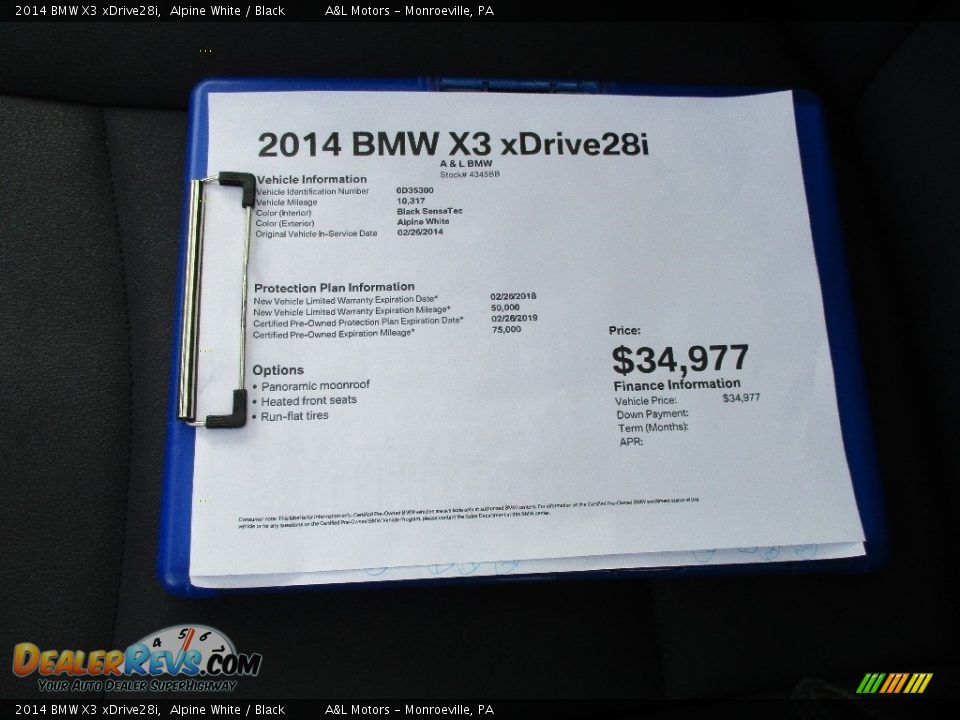 2014 BMW X3 xDrive28i Alpine White / Black Photo #12