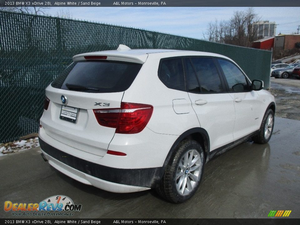 2013 BMW X3 xDrive 28i Alpine White / Sand Beige Photo #3