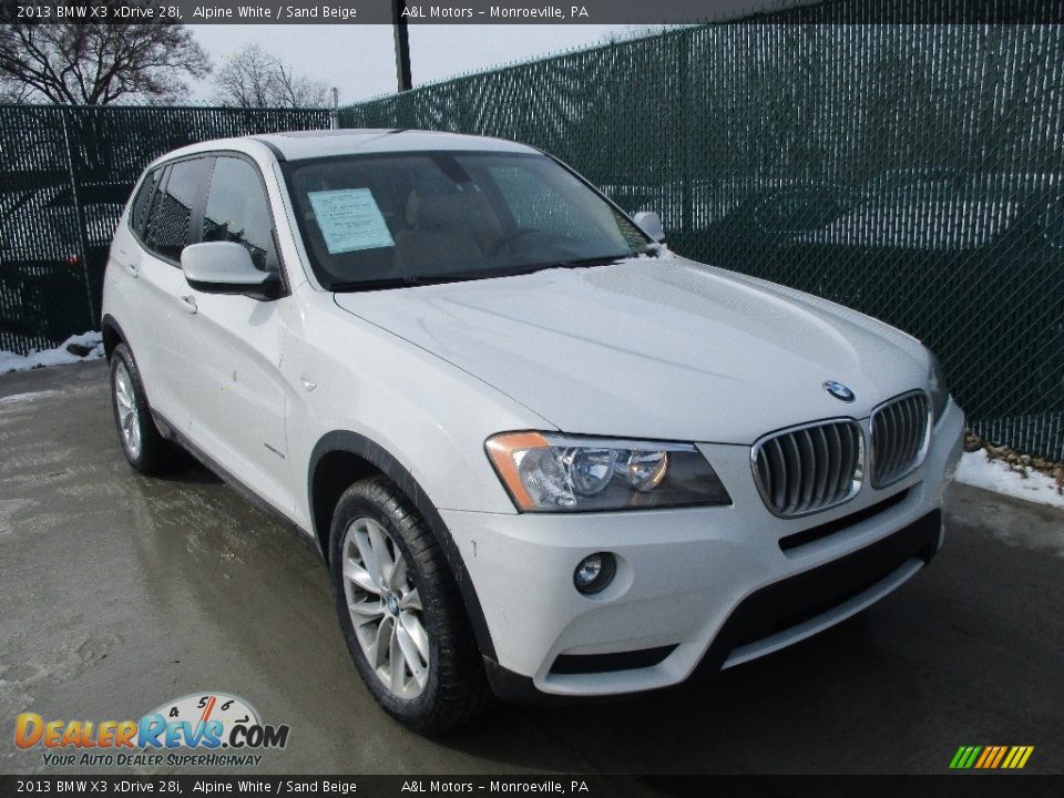 2013 BMW X3 xDrive 28i Alpine White / Sand Beige Photo #4