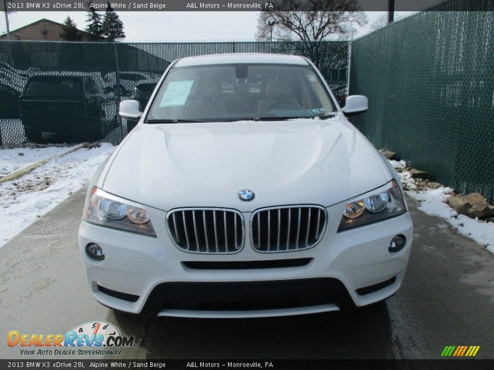 2013 BMW X3 xDrive 28i Alpine White / Sand Beige Photo #5