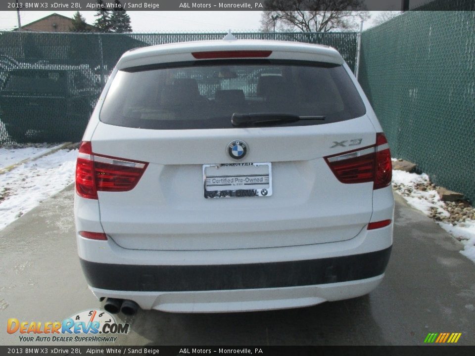2013 BMW X3 xDrive 28i Alpine White / Sand Beige Photo #8