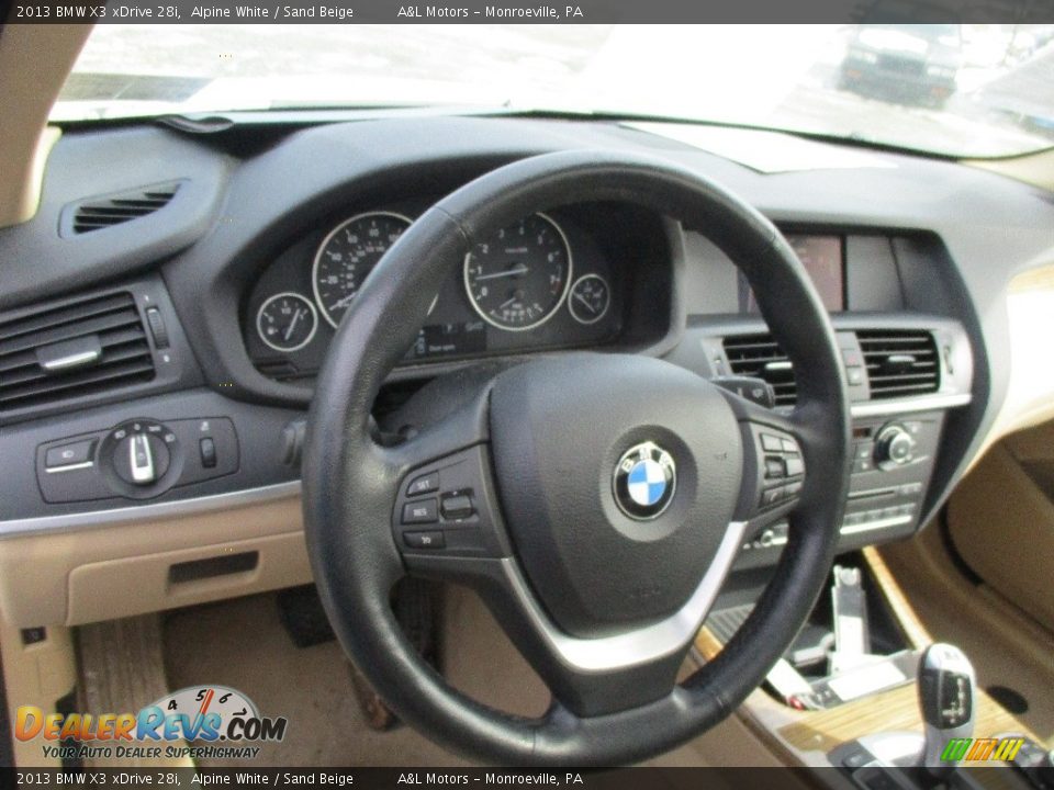 2013 BMW X3 xDrive 28i Alpine White / Sand Beige Photo #14