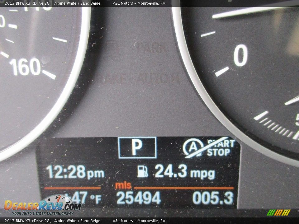 2013 BMW X3 xDrive 28i Alpine White / Sand Beige Photo #20