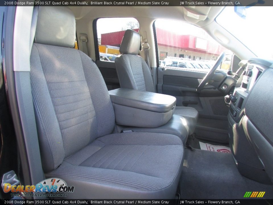 2008 Dodge Ram 3500 SLT Quad Cab 4x4 Dually Brilliant Black Crystal Pearl / Medium Slate Gray Photo #16