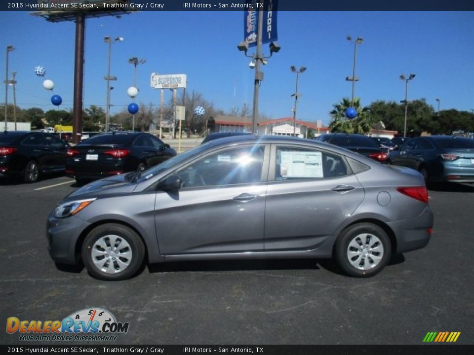 2016 Hyundai Accent SE Sedan Triathlon Gray / Gray Photo #4