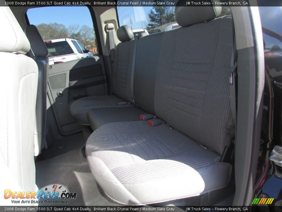 2008 Dodge Ram 3500 SLT Quad Cab 4x4 Dually Brilliant Black Crystal Pearl / Medium Slate Gray Photo #31