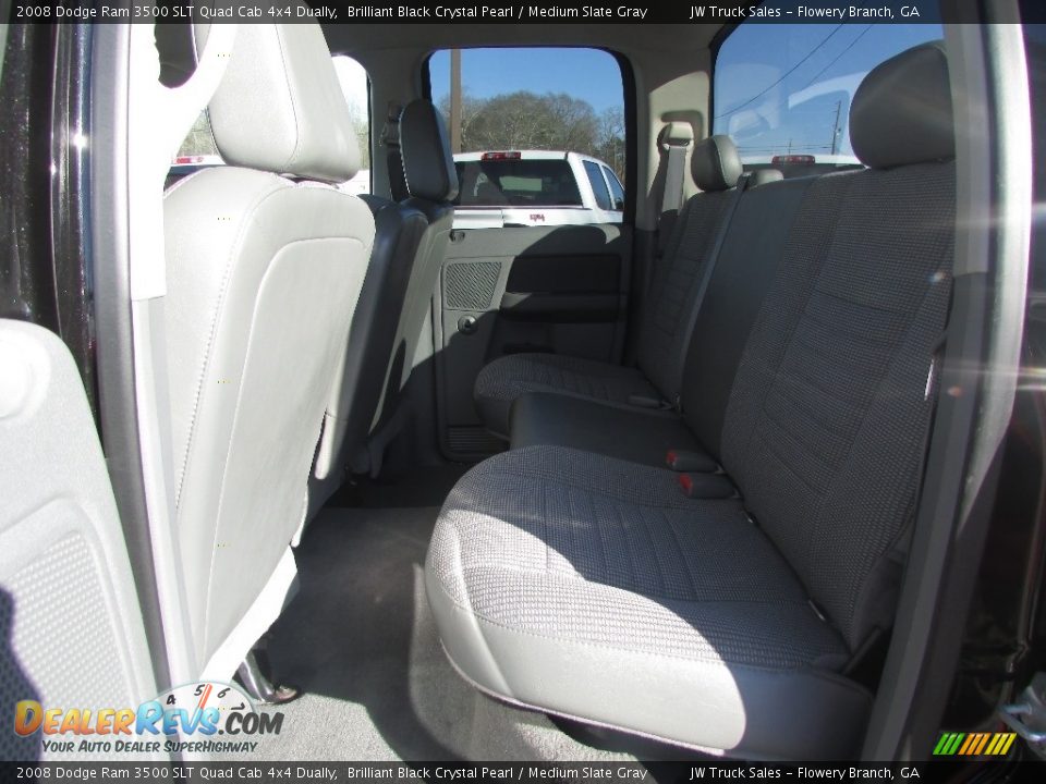 2008 Dodge Ram 3500 SLT Quad Cab 4x4 Dually Brilliant Black Crystal Pearl / Medium Slate Gray Photo #32