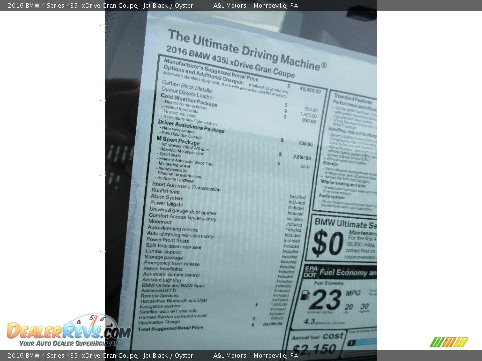 2016 BMW 4 Series 435i xDrive Gran Coupe Jet Black / Oyster Photo #14