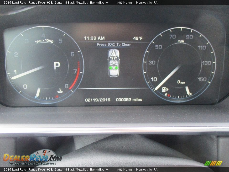 2016 Land Rover Range Rover HSE Santorini Black Metallic / Ebony/Ebony Photo #20