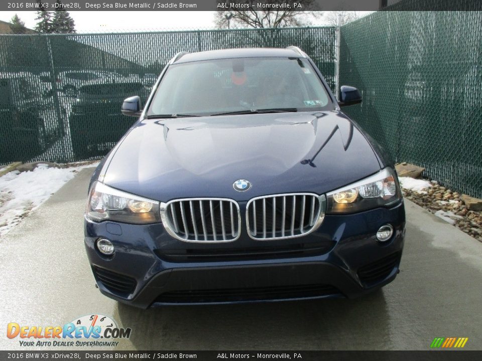 2016 BMW X3 xDrive28i Deep Sea Blue Metallic / Saddle Brown Photo #6