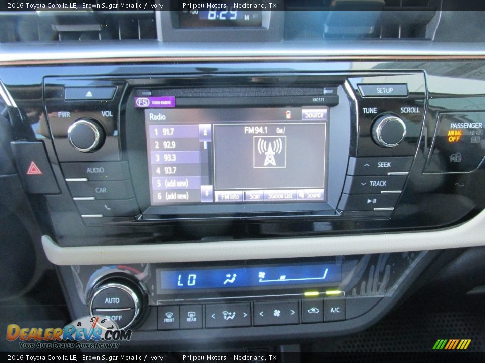 2016 Toyota Corolla LE Brown Sugar Metallic / Ivory Photo #26