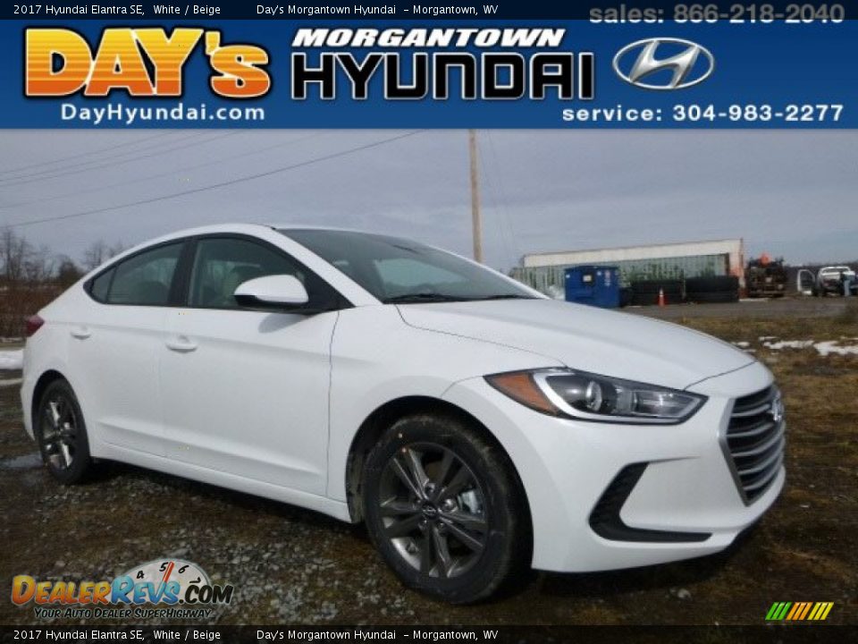 2017 Hyundai Elantra SE White / Beige Photo #1