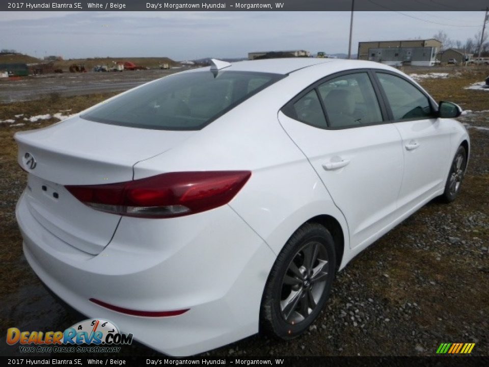 2017 Hyundai Elantra SE White / Beige Photo #6