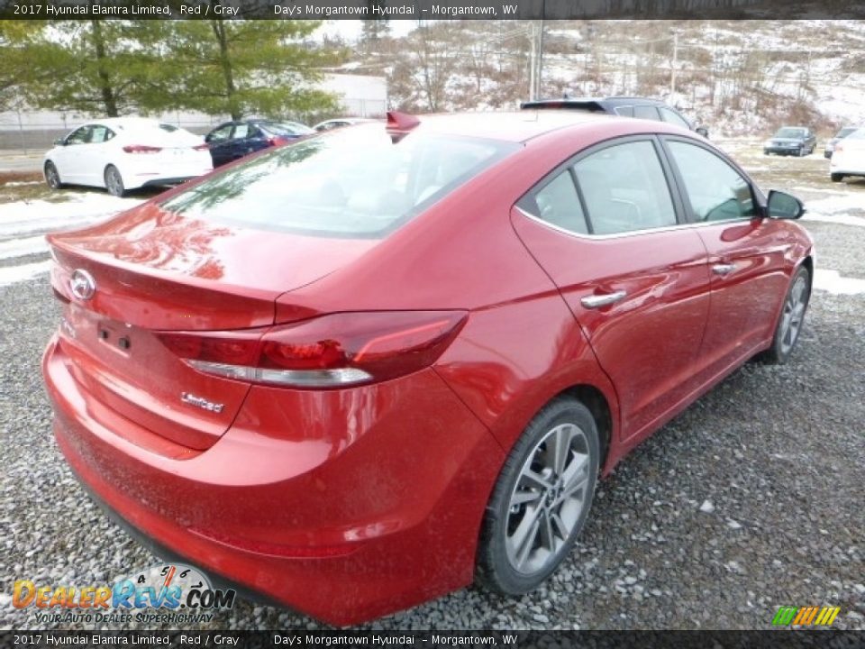 2017 Hyundai Elantra Limited Red / Gray Photo #8