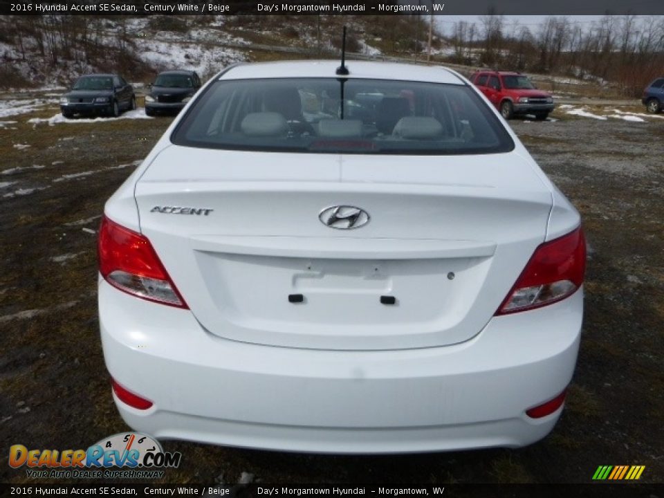 2016 Hyundai Accent SE Sedan Century White / Beige Photo #8