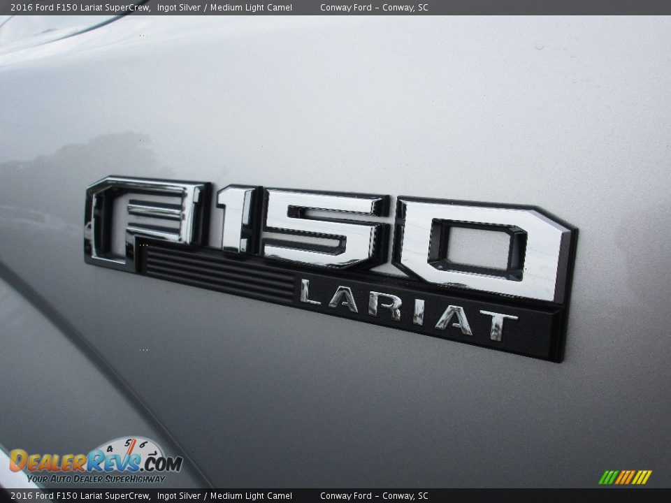 2016 Ford F150 Lariat SuperCrew Ingot Silver / Medium Light Camel Photo #15