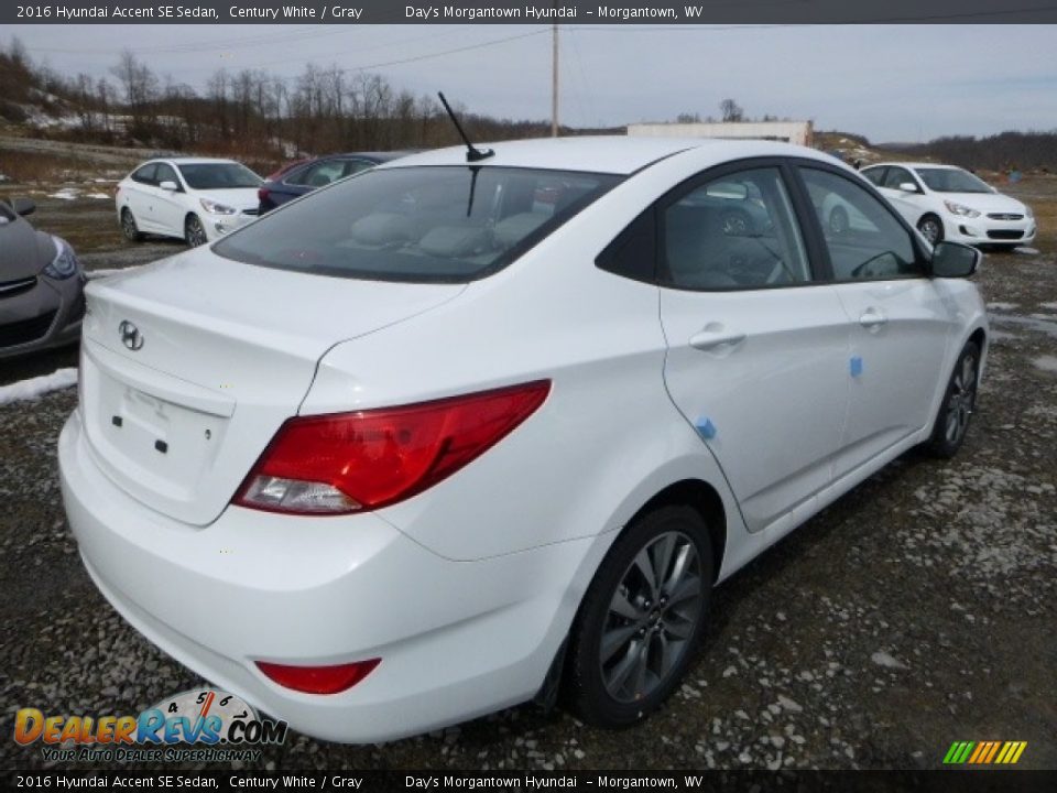 2016 Hyundai Accent SE Sedan Century White / Gray Photo #7