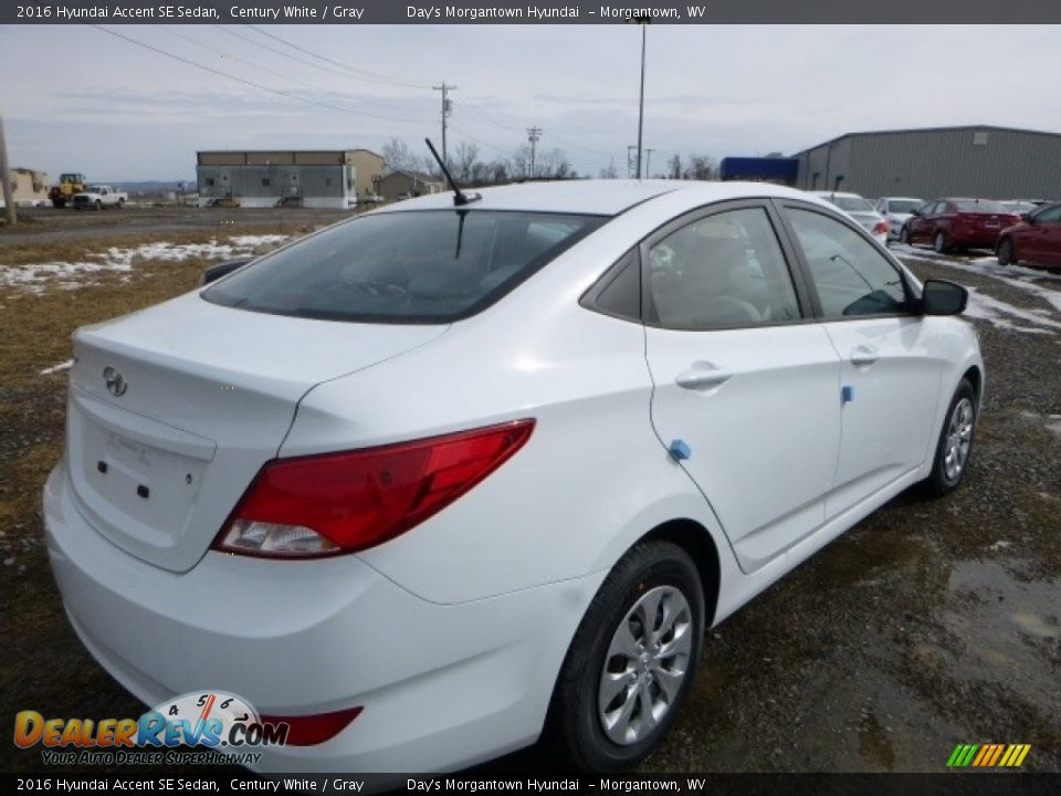 2016 Hyundai Accent SE Sedan Century White / Gray Photo #5