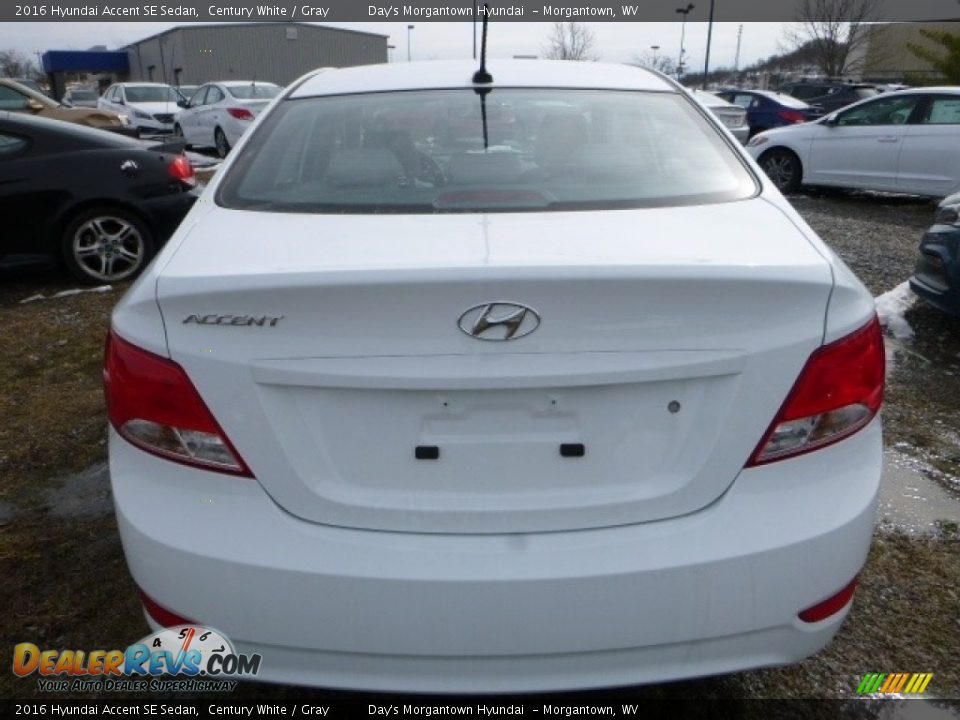 2016 Hyundai Accent SE Sedan Century White / Gray Photo #6