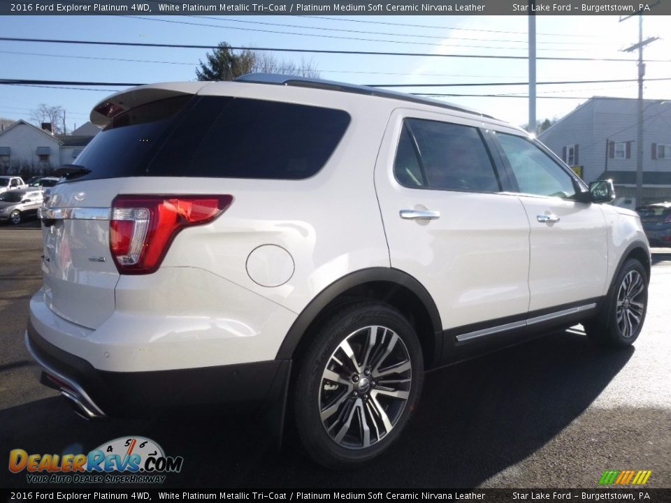 2016 Ford Explorer Platinum 4WD White Platinum Metallic Tri-Coat / Platinum Medium Soft Ceramic Nirvana Leather Photo #5