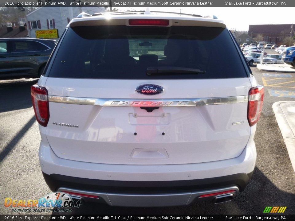 2016 Ford Explorer Platinum 4WD White Platinum Metallic Tri-Coat / Platinum Medium Soft Ceramic Nirvana Leather Photo #6