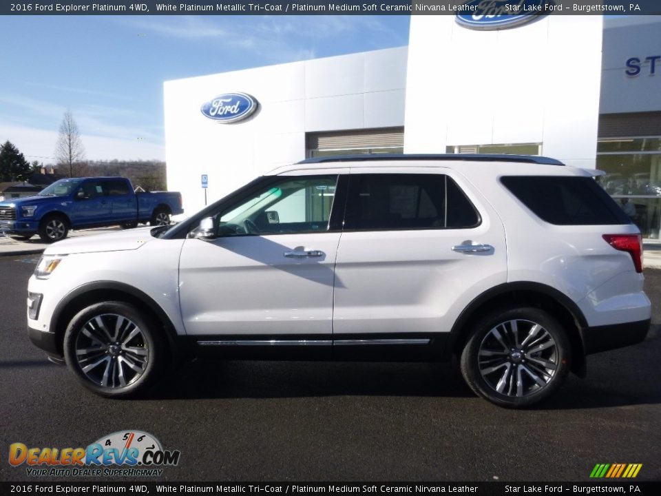 2016 Ford Explorer Platinum 4WD White Platinum Metallic Tri-Coat / Platinum Medium Soft Ceramic Nirvana Leather Photo #8