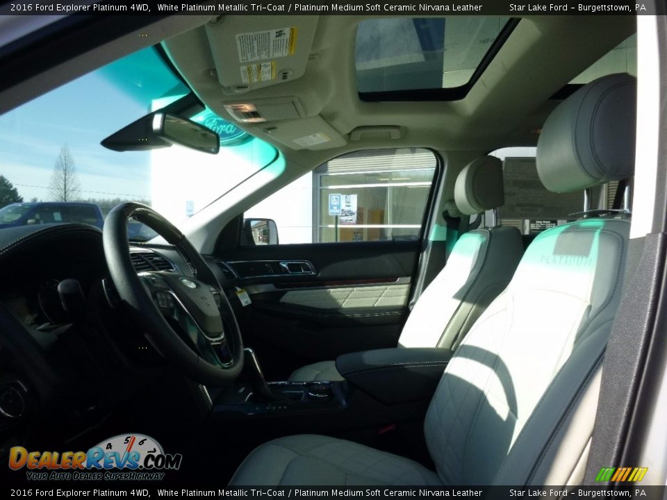 2016 Ford Explorer Platinum 4WD White Platinum Metallic Tri-Coat / Platinum Medium Soft Ceramic Nirvana Leather Photo #9