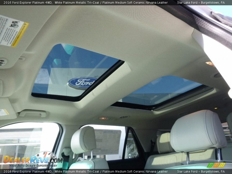 2016 Ford Explorer Platinum 4WD White Platinum Metallic Tri-Coat / Platinum Medium Soft Ceramic Nirvana Leather Photo #15