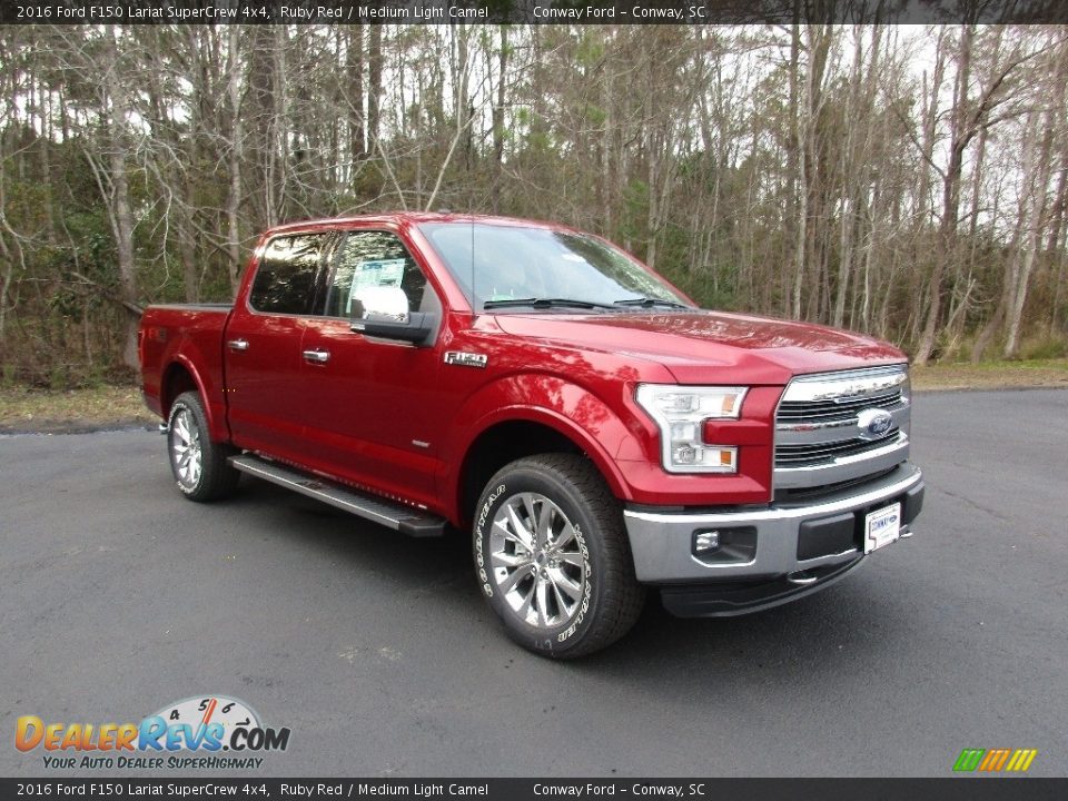 2016 Ford F150 Lariat SuperCrew 4x4 Ruby Red / Medium Light Camel Photo #1