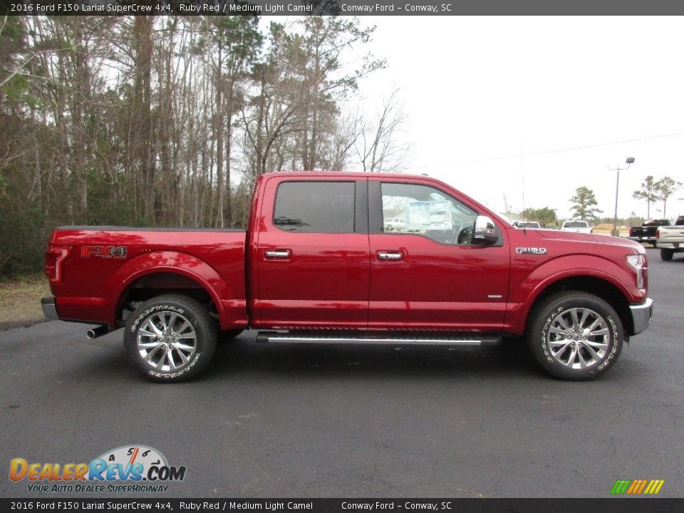 2016 Ford F150 Lariat SuperCrew 4x4 Ruby Red / Medium Light Camel Photo #2