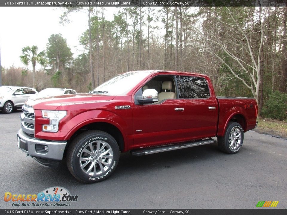2016 Ford F150 Lariat SuperCrew 4x4 Ruby Red / Medium Light Camel Photo #11