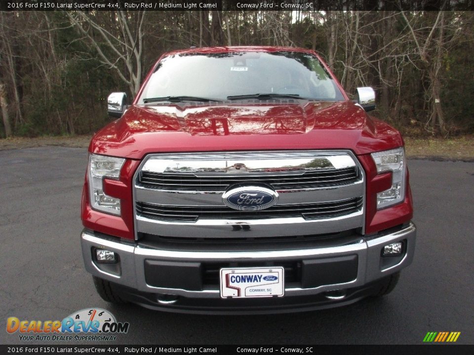 2016 Ford F150 Lariat SuperCrew 4x4 Ruby Red / Medium Light Camel Photo #12