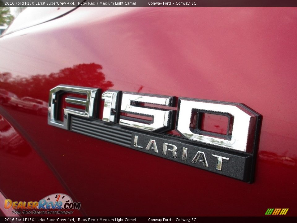 2016 Ford F150 Lariat SuperCrew 4x4 Ruby Red / Medium Light Camel Photo #16