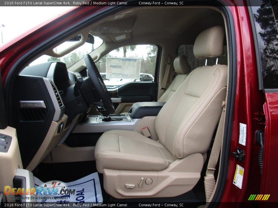2016 Ford F150 Lariat SuperCrew 4x4 Ruby Red / Medium Light Camel Photo #18