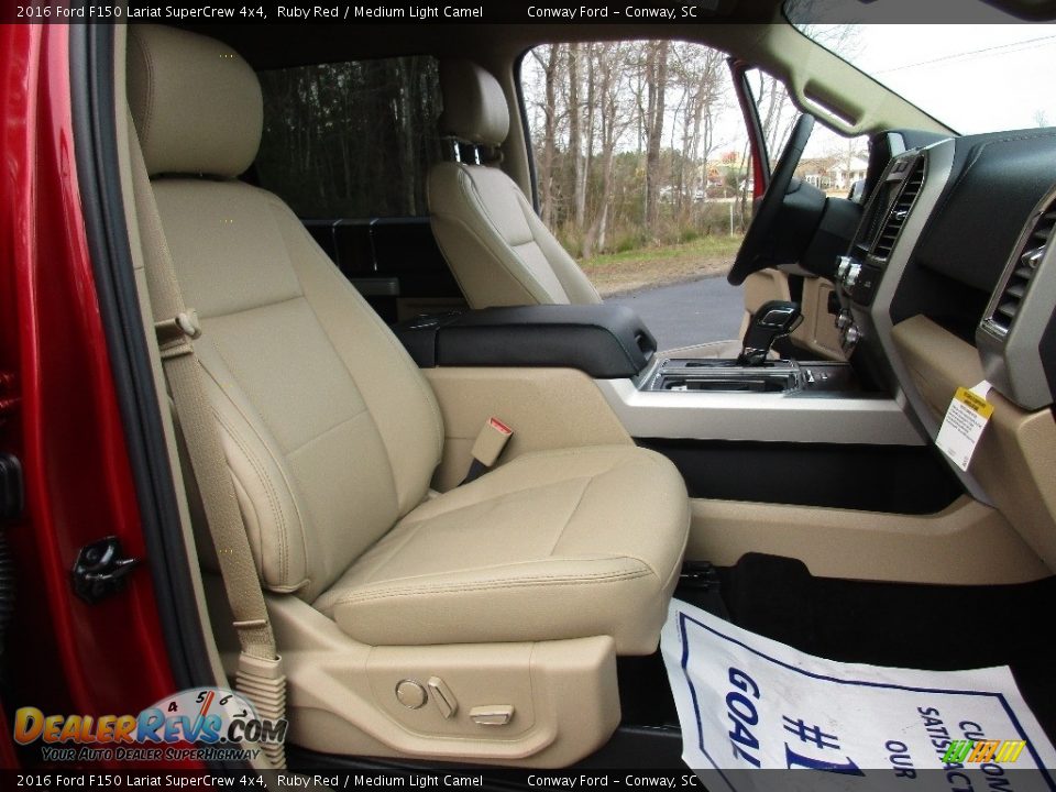 2016 Ford F150 Lariat SuperCrew 4x4 Ruby Red / Medium Light Camel Photo #23