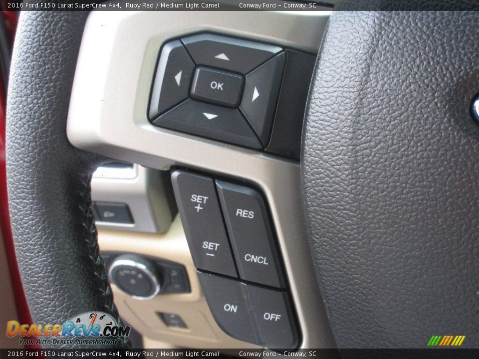 2016 Ford F150 Lariat SuperCrew 4x4 Ruby Red / Medium Light Camel Photo #35