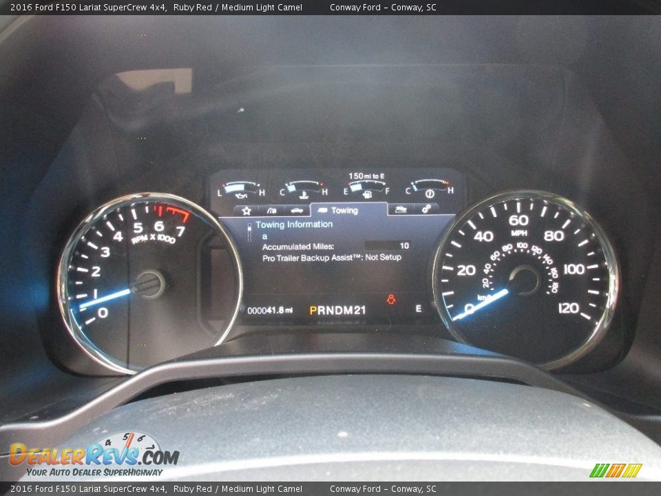 2016 Ford F150 Lariat SuperCrew 4x4 Ruby Red / Medium Light Camel Photo #36