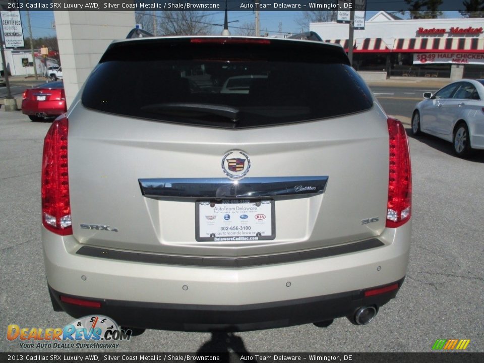 2013 Cadillac SRX Luxury AWD Silver Coast Metallic / Shale/Brownstone Photo #4