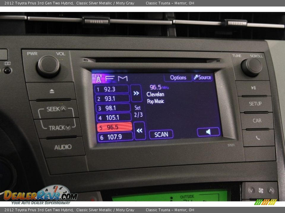 2012 Toyota Prius 3rd Gen Two Hybrid Classic Silver Metallic / Misty Gray Photo #9