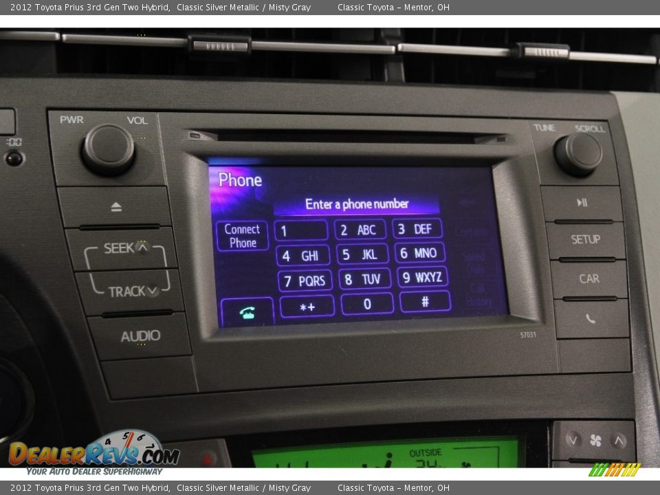 2012 Toyota Prius 3rd Gen Two Hybrid Classic Silver Metallic / Misty Gray Photo #10