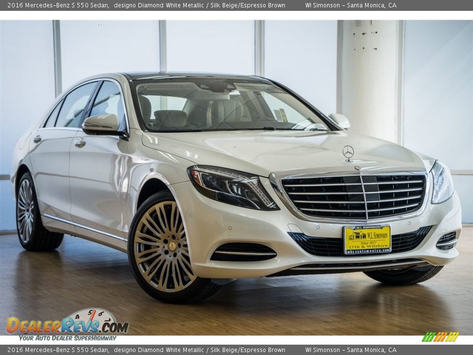 2016 Mercedes-Benz S 550 Sedan designo Diamond White Metallic / Silk Beige/Espresso Brown Photo #12